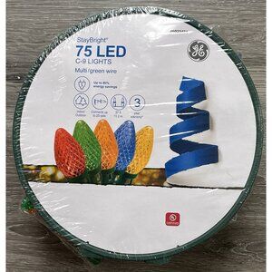 GE 75-count 37-ft StayBright Multicolor LED String Christmas Lights- New